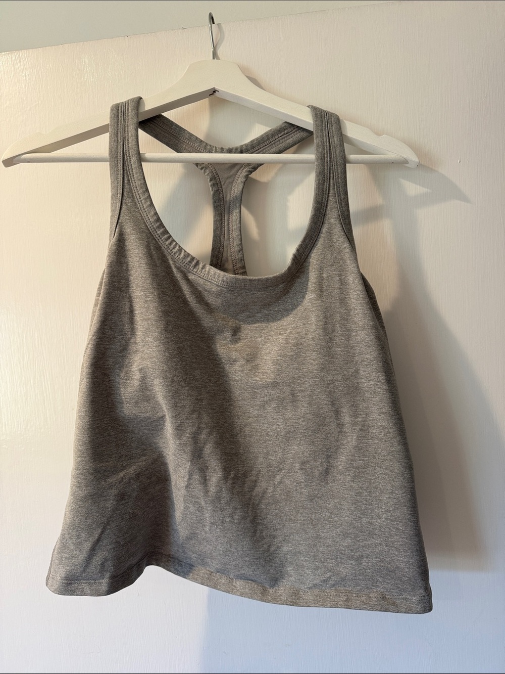 Prana Heather Gray Racerback Tank - Women's Active Tank with Built-In-Bra